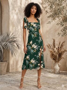 Reformation Twilight Floral Midi Dress Portia Size 2 Slit NWT